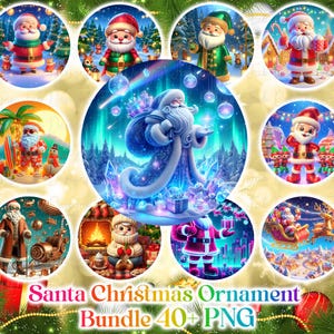 3D Weihnachtsmann Ornament PNG Bundle: Sublimations Designs (Digitaler Download)