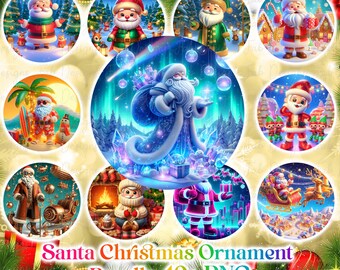 3D Weihnachtsmann Ornament PNG Bundle: Sublimations Designs (Digitaler Download)