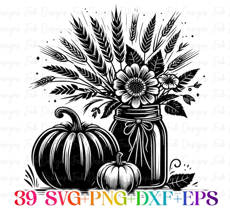 39 Halloween pumpa SVG-paket, Halloween svg, Thanksgiving, höst svg, png, svg-filer för Cricut, silhuett, sublimeringsdesign nedladdningar bild 4