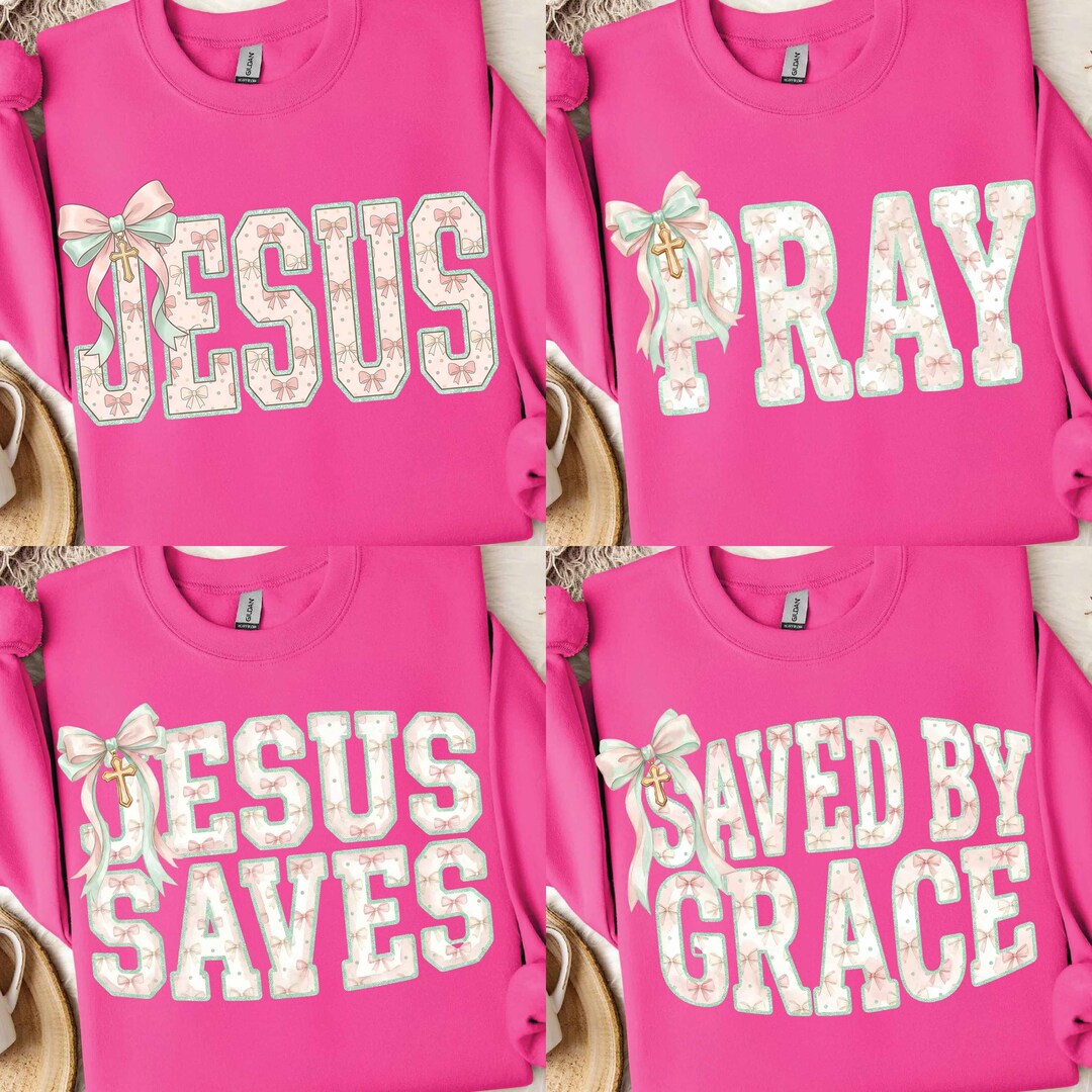 Jesus PNG Christian Shirt Design Bundle Pngs, Bow and Cross Faith ...