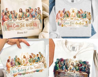 Christian Last Supper PNG, You can sit with Us Romans 15:7, Brushstroke Religion PNG, Bible Verse Sublimation, Christian png, Faith, Jesus