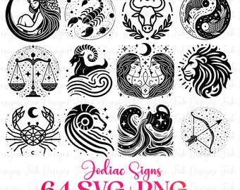 64 Sternzeichen-Svg-Bundle, Horoskop-Svg, Astrologie-Zeichen-Svg, Sternzeichen-Symbole-Svg, Gemini-Svg, Aries-Svg-Jungfrau-Svg Libra-Svg-Svg-Dateien Für Cricut