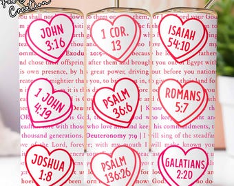 Bible Verses Jesus Tumbler PNG, Valentine Christian Jesus 20oz Skinny Tumbler Sublimation Wrap PNG, Christianity bible affirmation tumbler