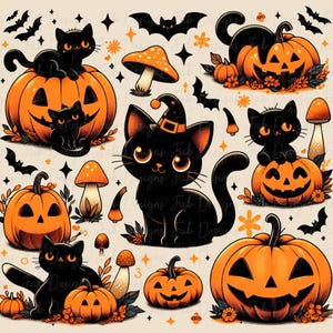 Black Cat Pumpkin Png, Ghots Cat Png, Retro halloween Png, Gothic Png, Black Cat Png, Fall Png, Halloween Cat Mama Shirt, Autumn Png