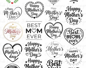 Happy Mother's Day SVG Bundle, Mom Heart Designs, mothers day svg, mom life svg, mama svg, blessed mama svg,  mom quotes svg, Mom tshirt png