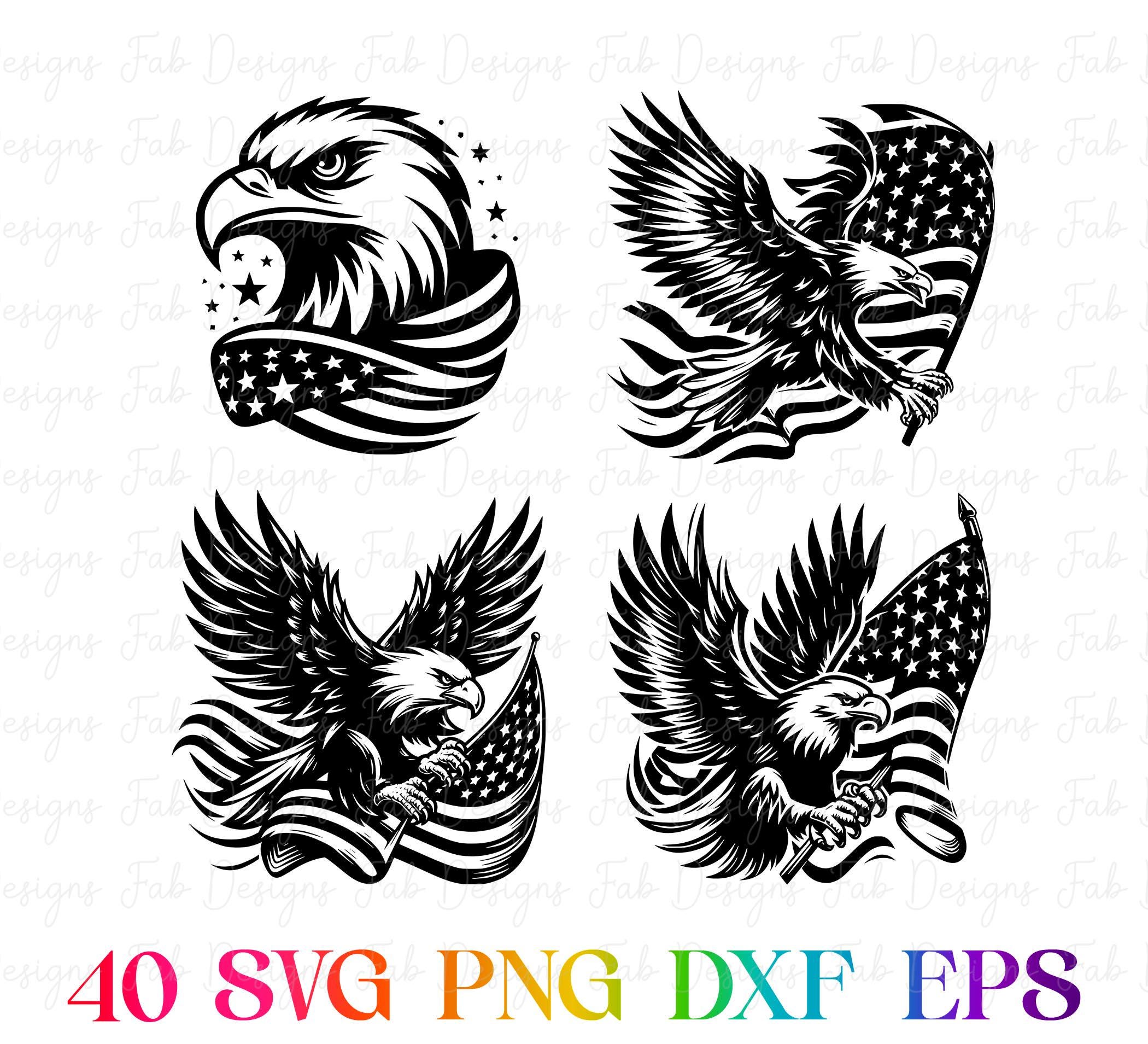 40 American Flag Eagle SVG, 4th of July SVG Bundle, Patriotic SVG ...