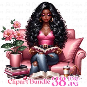38 Pacote de clipart de garota negra Boss, gráficos de garota africana, clipart de garota afro, clipart de garota Boss, clipart de garota bonita, garota negra, clipart de garota