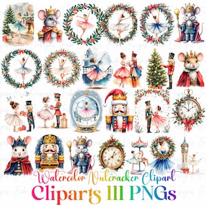 Nutcrackers Watercolor Clipart Bundle - PNG Christmas Nutcracker Images,Festive Holiday Graphics,Instant Digital Download,Commercial Use