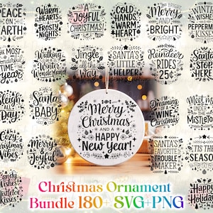 180+ Christmas ornament svg bundle, Christmas ornament svg bundle, Christmas svg, believe svg christmas cut file round ornament svg cut file
