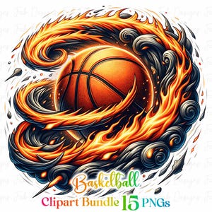 Watercolor Basketball Clipart PNG: Sports Sublimation (digital Download ...