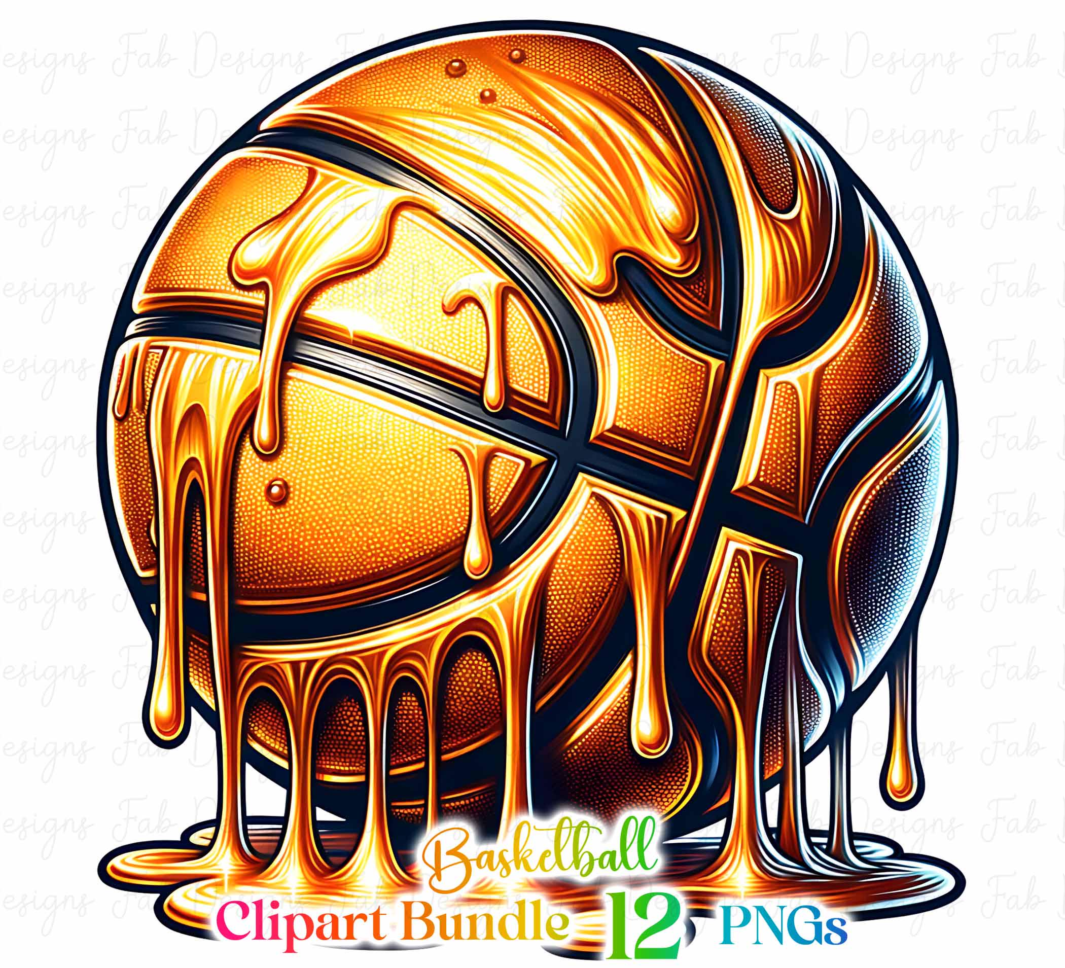 Watercolor Basketball Clipart: Sports Sublimation PNG Bundle (12 PNG ...