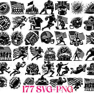177 Football svg bundle,Football SVG,Sports Svg,Football Silhouette,American Football Svg files,football monogram svg,Football Name Frame