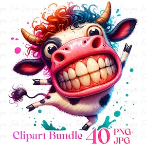 Paquete de 40 imágenes prediseñadas PNG JPG de animales lindos y divertidos en acuarela, paquete de animales divertidos, imágenes prediseñadas de animales lindos, imágenes prediseñadas de animales en acuarela, impresión para guardería