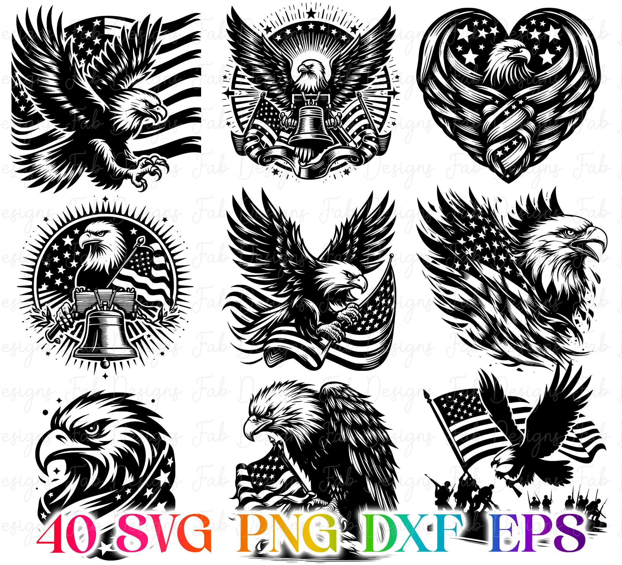 40 American Flag Eagle SVG, 4th of July SVG Bundle, Patriotic SVG ...