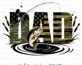 Fishing Dad Camo Design: Hunter Father's Day PNG (Digital Download)