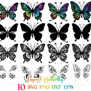 10 Floral Butterfly SVG, Butterfly Bundle SVG Files, Butterfly SVG, Butterfly Files for Cricut Butterfly Clipart Butterflies Svg Silhouette