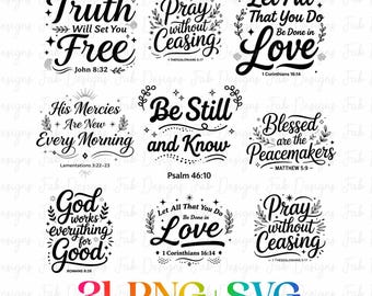 Bible Scripture SVGs PNGs,Minimal Christian Quote svg bundle,Jesus Svg,Bible Print,Religious Quotes,Bible Verse Svg Png,Cut Files Cricut DXF