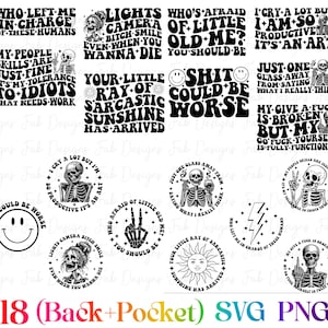 18 Snarky skulls bundle designs SVG, Adult humor svg, Sarcastic bundle svg, Funny skeleton bundle svg, skeleton svg, Sassy Bundle svg