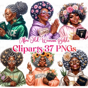 Praying Black Woman Clipart: Bible & Faith PNG (Digital Download