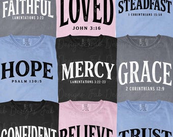 Christian PNG Bundle, Bible Verse Png, Faith Quote Png, Religious Scripture Png, Minimal Jesus Design, Blessed Grace Pray Believe Hope Png