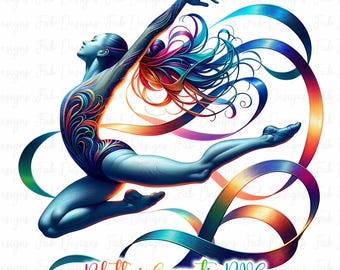 Iridescent Rhythmic Gymnast PNG: Colorful Sublimation Design (Digital Download)