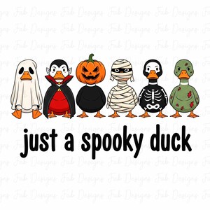 Spooky Duck PNG, Halloween Duck Sublimation, Retro Duck Halloween Design, Funny Skeleton Duck, Trendy Halloween Clipart Crafts