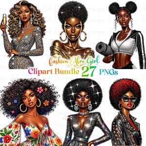 27 Fashionable Black girl clipart bundle,Fashionable Girl Graphics,afro girl clipart,denim girl clipart t,beautiful girl clipart black girl