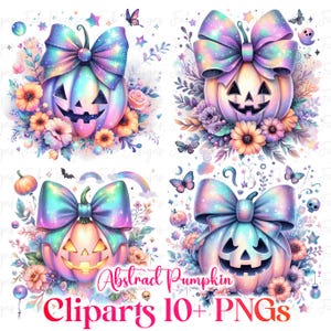 Lot de 10 cliparts citrouille d'Halloween aquarelle, Abtsarct citrouille clipart Png, automne automne citrouille Halloween Clipart, clipart citrouille png