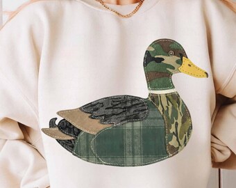 Patchwork Sitting Mallard Duck PNG, Bird Hunting Graphic, Hunting png, Hunting Sublimation png, Camo Hunting Art, Outdoors Nature Design png
