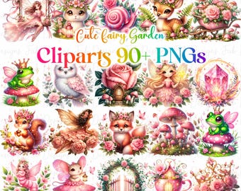 Garden Fairies Clipart Bundle: Fantasy Illustrations (Digital Download