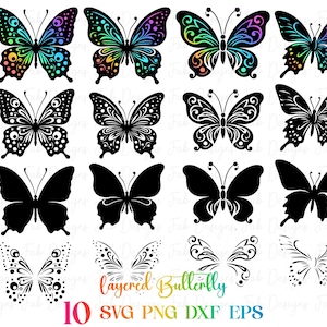 10 Floral Butterfly SVG, Butterfly Bundle SVG Files, Butterfly SVG, Butterfly Files for Cricut Butterfly Clipart Butterflies Svg Silhouette