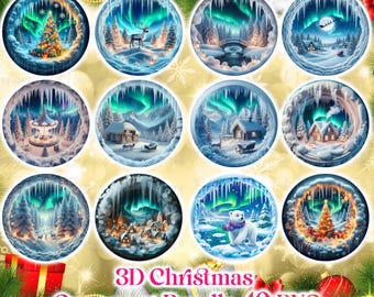 40 3D Christmas Ornament Bundle PNG, Sublimation Designs, 3D Christmas PNG Bundle, 3D Christmas Ornament PNG Designs, Digital Download