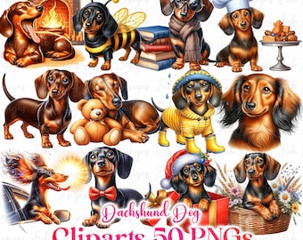50 Dachshund Dog Png, Cute Western Dog Digital Design, Funny Doxie Sublimation Design, Funny Dog Digital Download, animal clipart, dog png