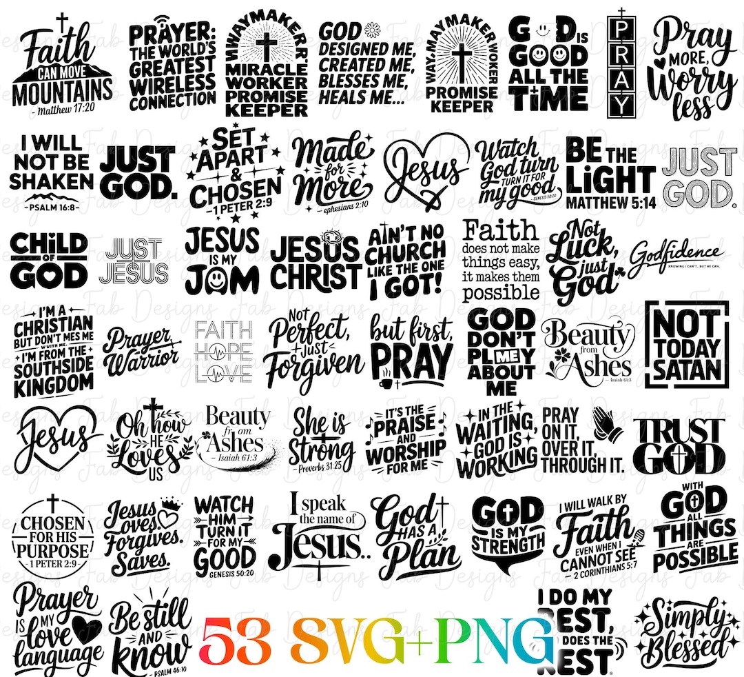 Christian SVG Bundle: Bible Verse, Jesus, God Quotes (digital Download ...