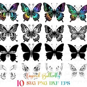 10 Floral Butterfly SVG, Butterfly Bundle SVG Files, Butterfly SVG, Butterfly Files for Cricut Butterfly Clipart Butterflies Svg Silhouette