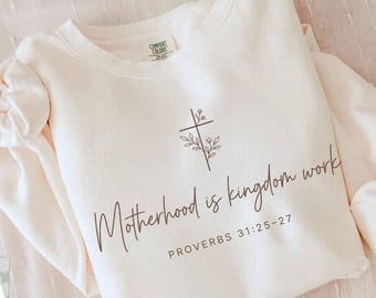 Mutterschaft ist Königreich Arbeit PNG, Retro Christliche Mutter Shirt Png, Bibel Vers PNG, Muttertagsgeschenk, Beliebte Christliche Png, Religiöse Mutter Png