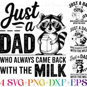Retro Dad Raccoon SVG PNG: Funny Father&#39;s Day Design (Digital Download)