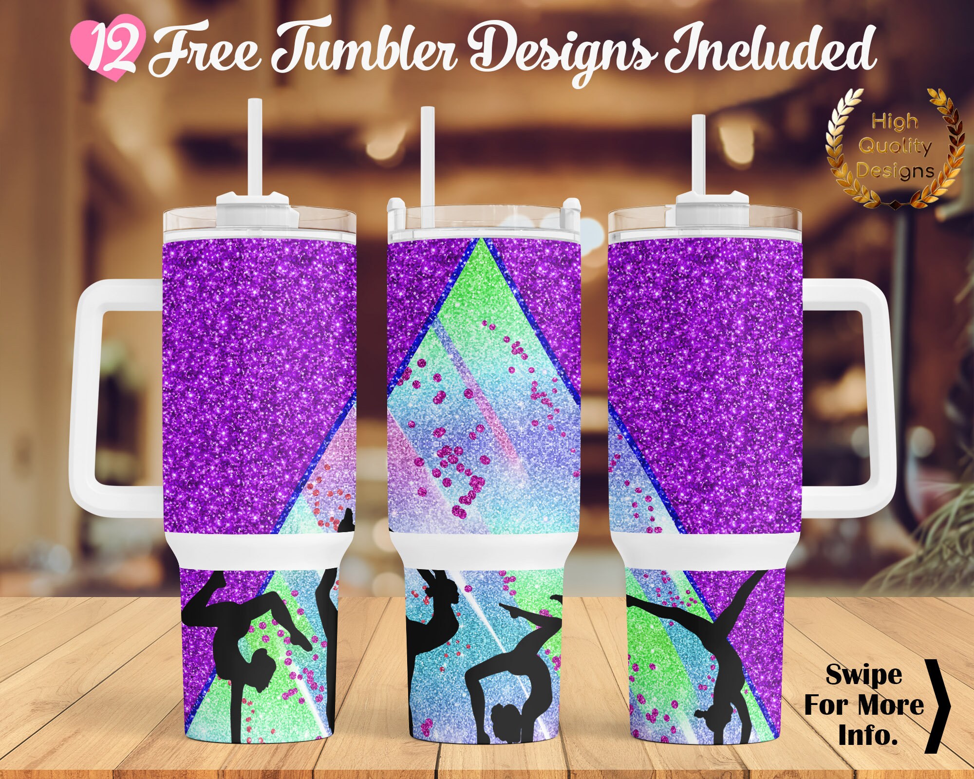 40oz Sublimation Glitter Shimmer Tumbler with Handle – AllieSignature