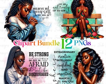 12 Praying Black girl clipart,Faith African Girl, Jesus and Faith Sublimation PNG, afro girl clipart,Praying girl clipart,black girl clipart