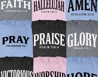 Christian PNG Bundle, Bible Verse Png, Faith Quote Png, Religious Scripture Png, Minimal Jesus Design, Blessed Grace Pray Believe Hope Png