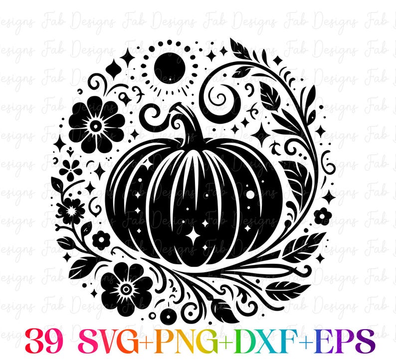 39 Halloween pumpa SVG-paket, Halloween svg, Thanksgiving, höst svg, png, svg-filer för Cricut, silhuett, sublimeringsdesign nedladdningar bild 6