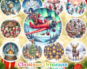 Christmas Ornament PNG Bundle: 3D Sublimation Designs (Digital Download)