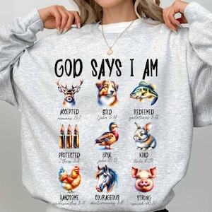 God Says I Am Hunting Sublimation Design: Camo Bow PNG (Digital Download