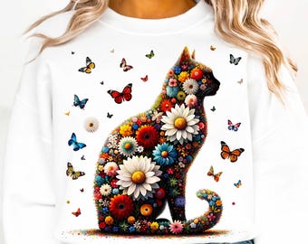 Cat Floral Png, Sublimation Design, Retro Floral Cat Mom Png, Coquette Bow Cat Mom Png, Mama Mom Funny Cats Png, Kitten Png, Cat Lover Png