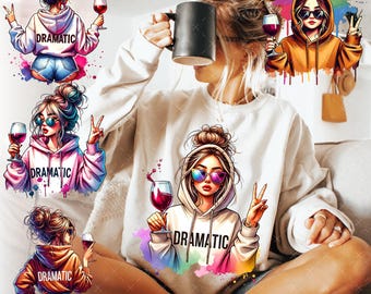 Dramatic Girl T-Shirt Design: Sarcastic PNG (Digital Download)