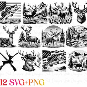 Big Buck Deer Hunting SVG : téléchargement numérique de Buck de Virginie