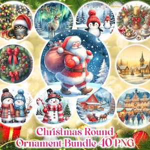 Christmas Ornament PNG Bundle: 3D Sublimation Designs (Digital Download)