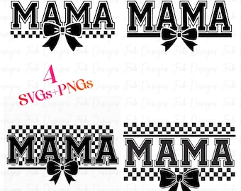 4 Coquette Bow Mama SVG PNG Bow Varsity Font Mama Svg Png, Trendy Mama Digital File, Pink Coquette Mama Shirt Design, Mama Shirt cut file