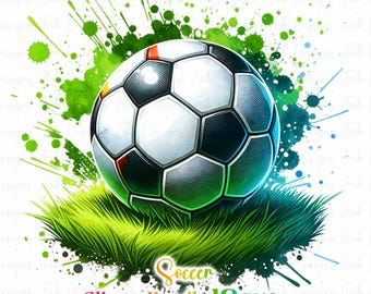 12 Watercolor football Clipart, soccer clipart, Clipart bundle, commercial use, digital download, instant download, football clipart png