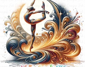 Iridescent Rhythmic Gymnastics PNG: Colorful Sublimation Design (Digital Download)